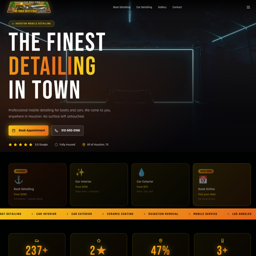 Fine Finish website design by ForgeLab
