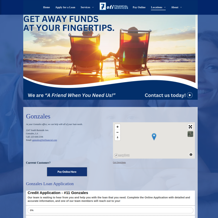 Screenshot of the Foti Financial Services website