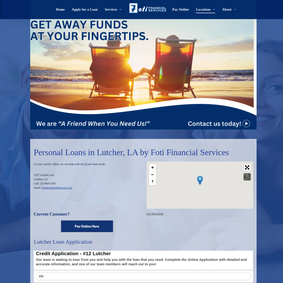 Screenshot of the Foti Financial Services website