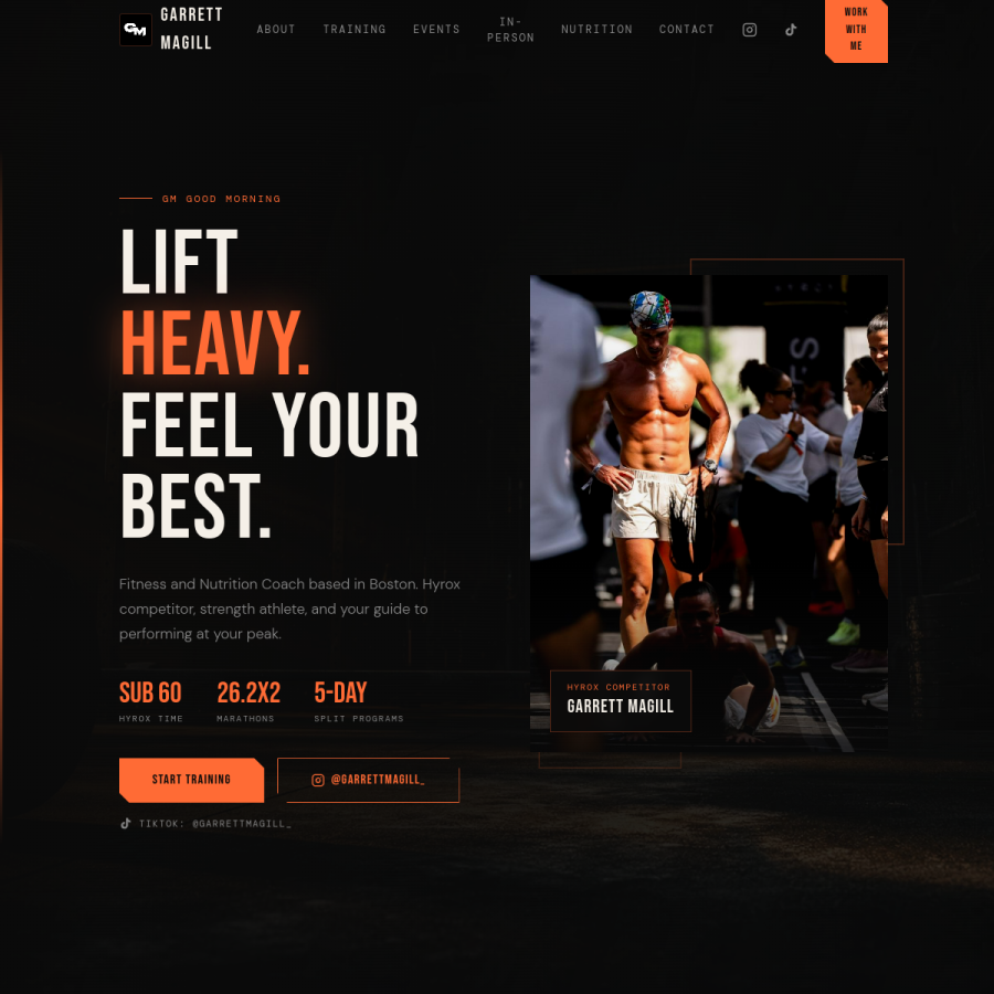 Garrett Magill website design by ForgeLab