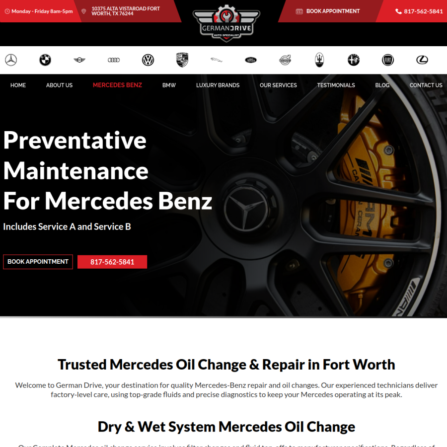 Screenshot of the German Drive website