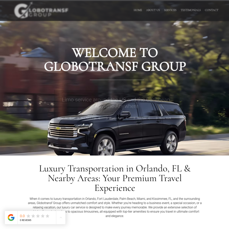 Screenshot of the Globotransf Group website