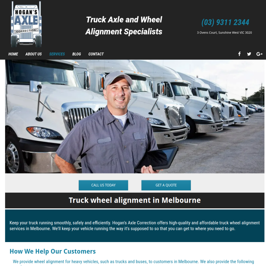 Screenshot of the Hogan's Axle Correction website