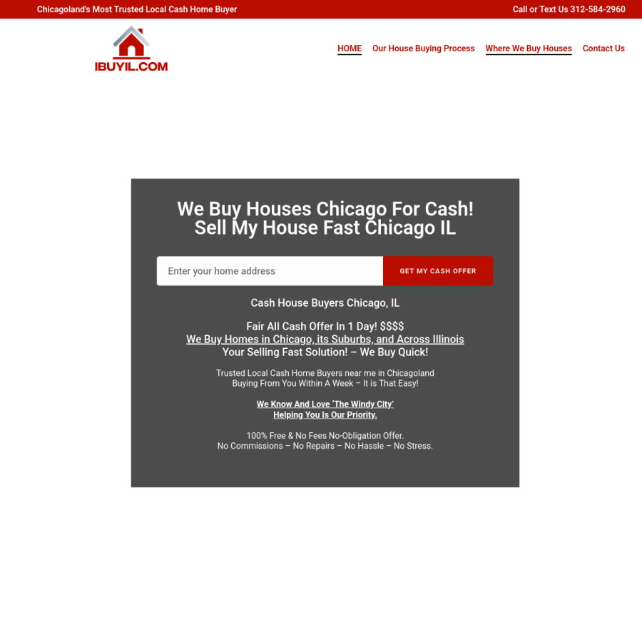 Screenshot of the I Buy IL website