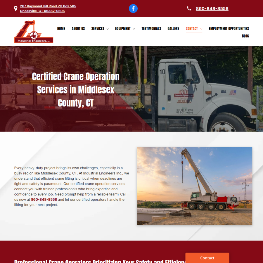 Screenshot of the Industrial Engineers Inc website