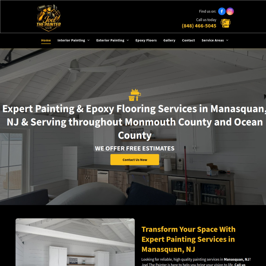 Screenshot of the Joel The Painter LLC website