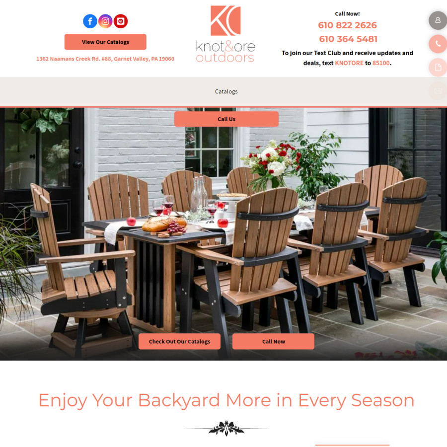 Screenshot of the Knot & Ore Outdoors website