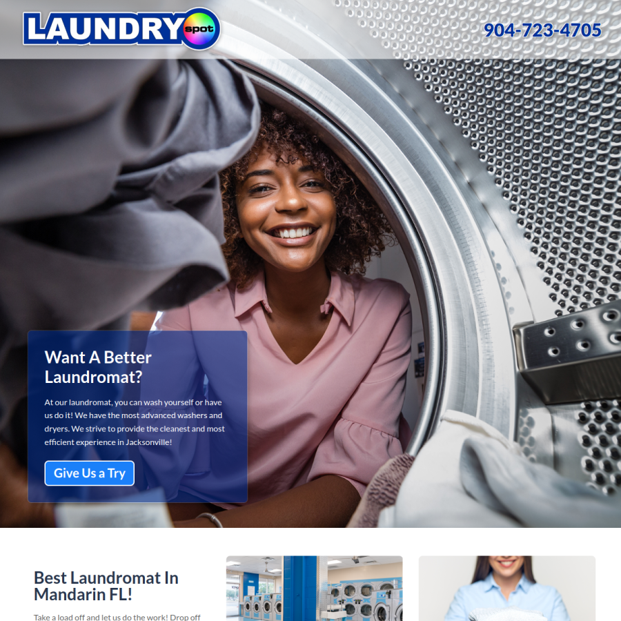 Screenshot of the Laundry Spot website