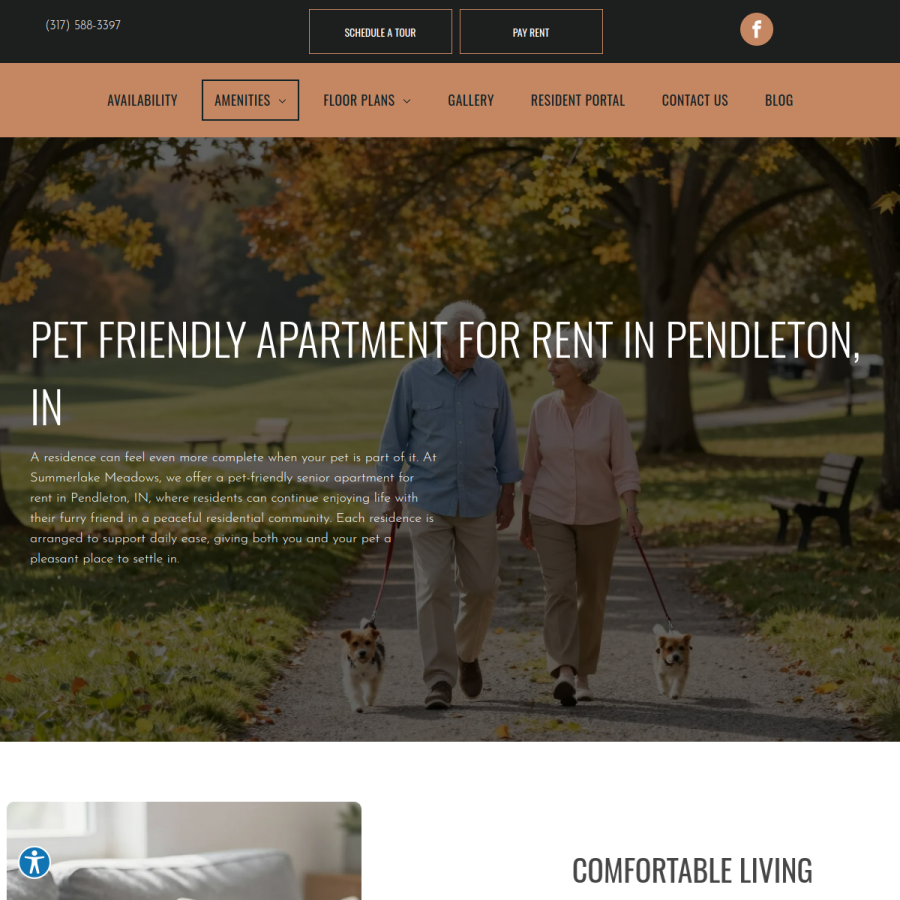Screenshot of the Summerlake Meadows website