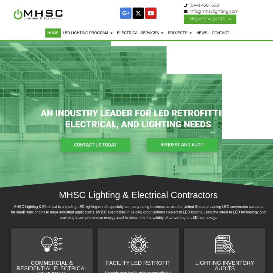 Screenshot of the MHSC Energy website