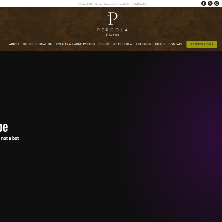 Screenshot of the Pergola website