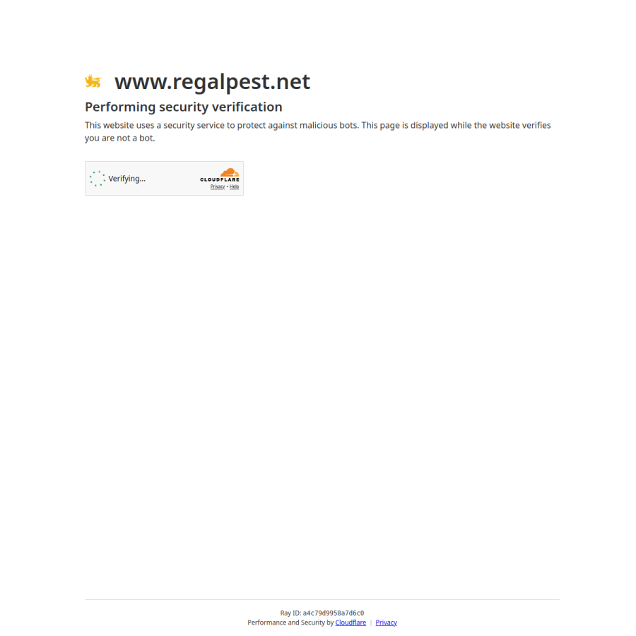 Screenshot of the Regal Pest Management website