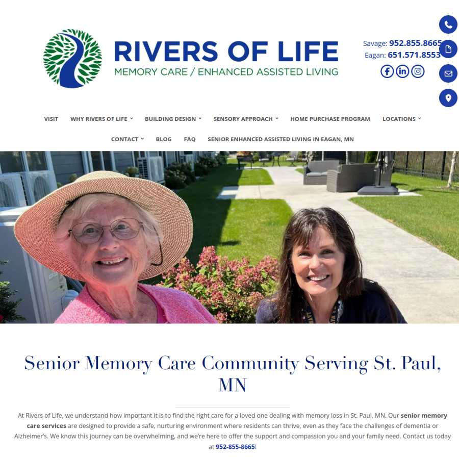 Screenshot of the Rivers of Life website