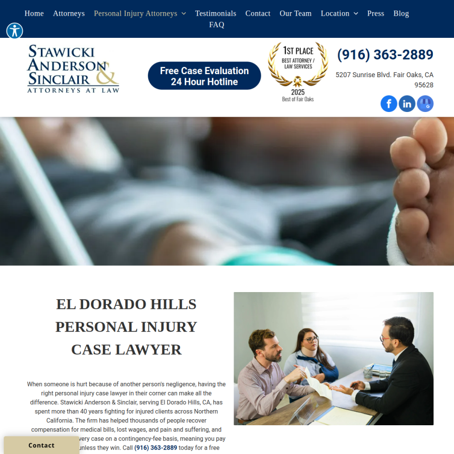 Screenshot of the Stawicki Anderson & Sinclair website