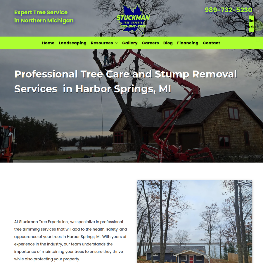 Screenshot of the Stuckman Tree Experts Inc. website