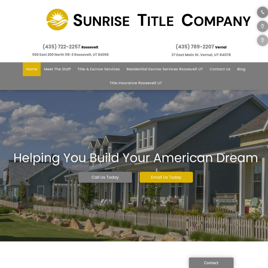 Screenshot of the Sunrise Title Co website