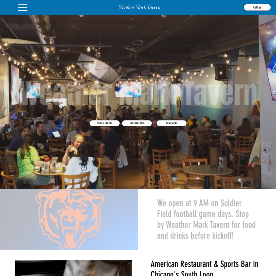 Screenshot of the Weather Mark Tavern website