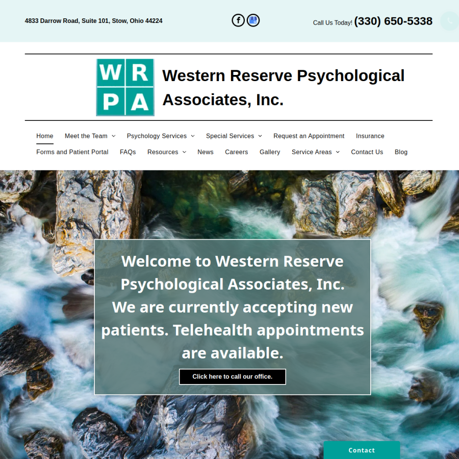 Screenshot of the Western Reserve Psychological Associates website