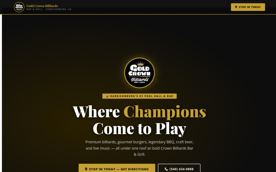 Custom billiards website