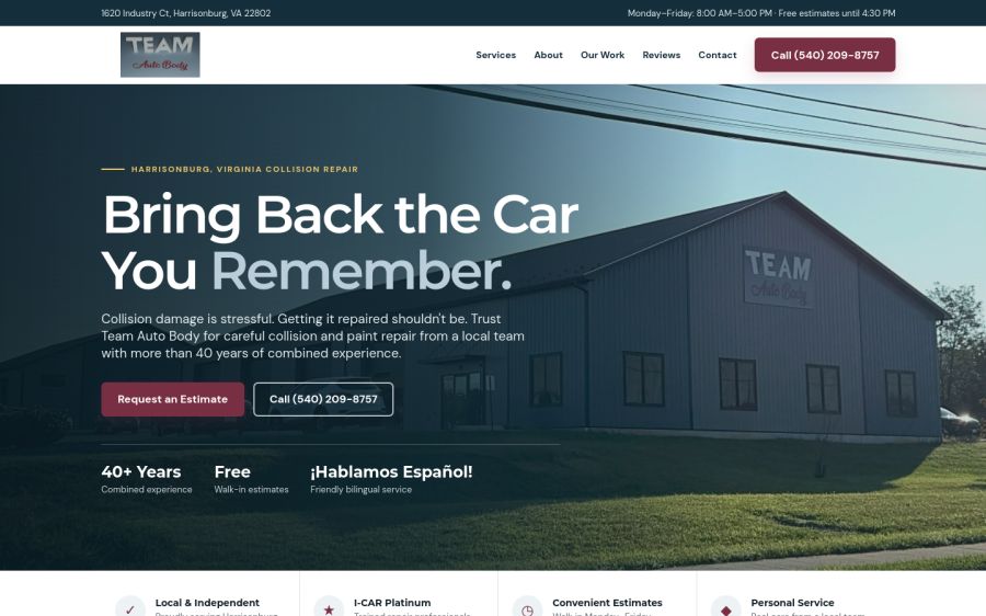 Custom small business website