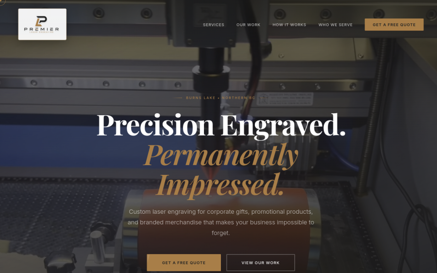 Custom laser engraving website