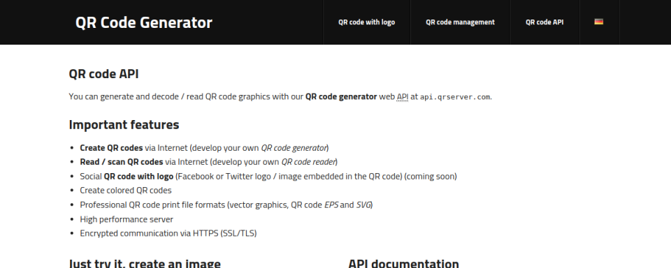 Preview of QR Code API
