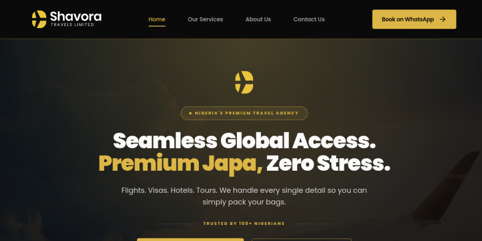 Shavora Travel website preview
