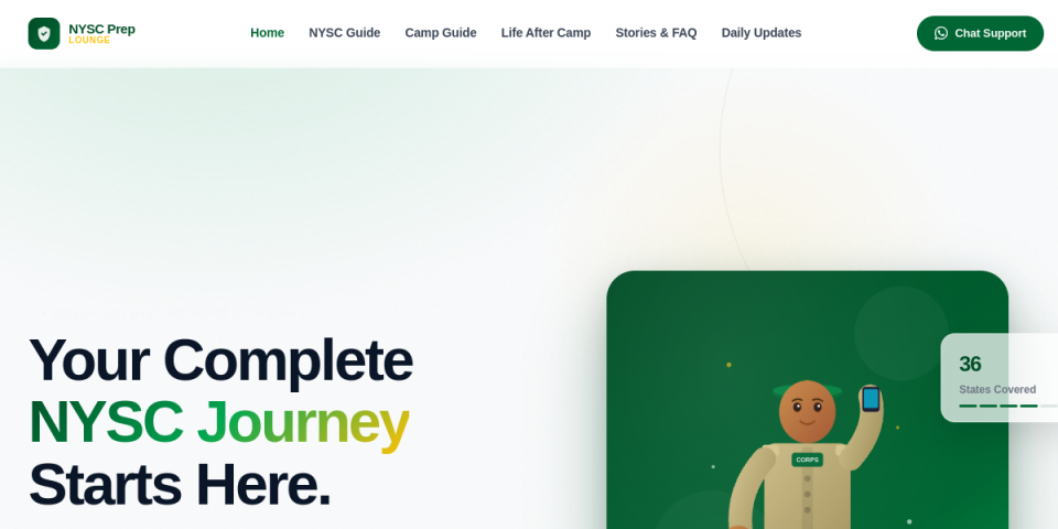 NYSC Prep Lounge website preview
