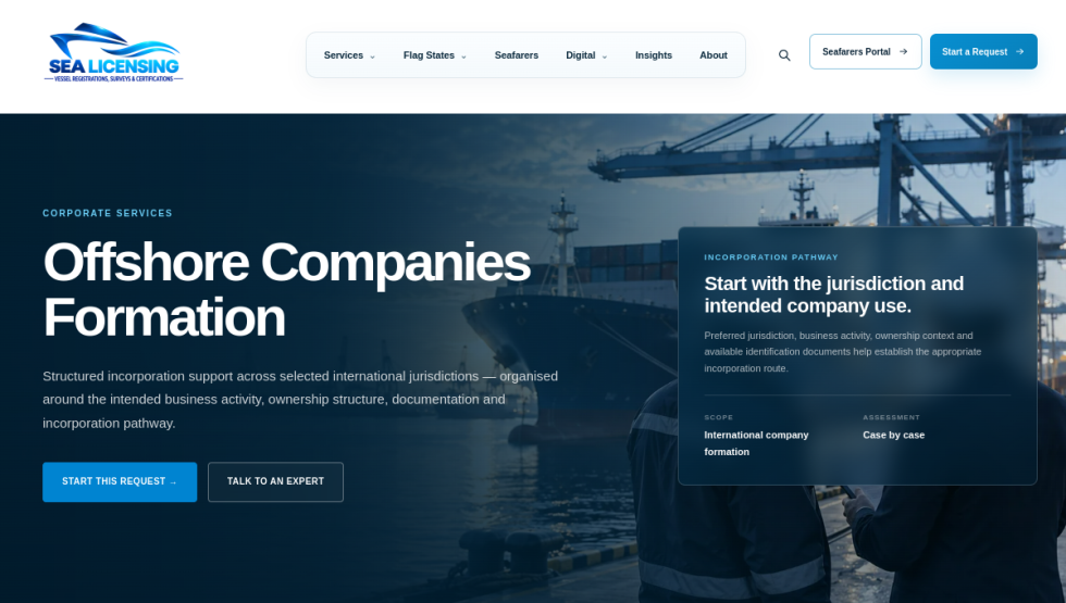 Offshore company formation page
